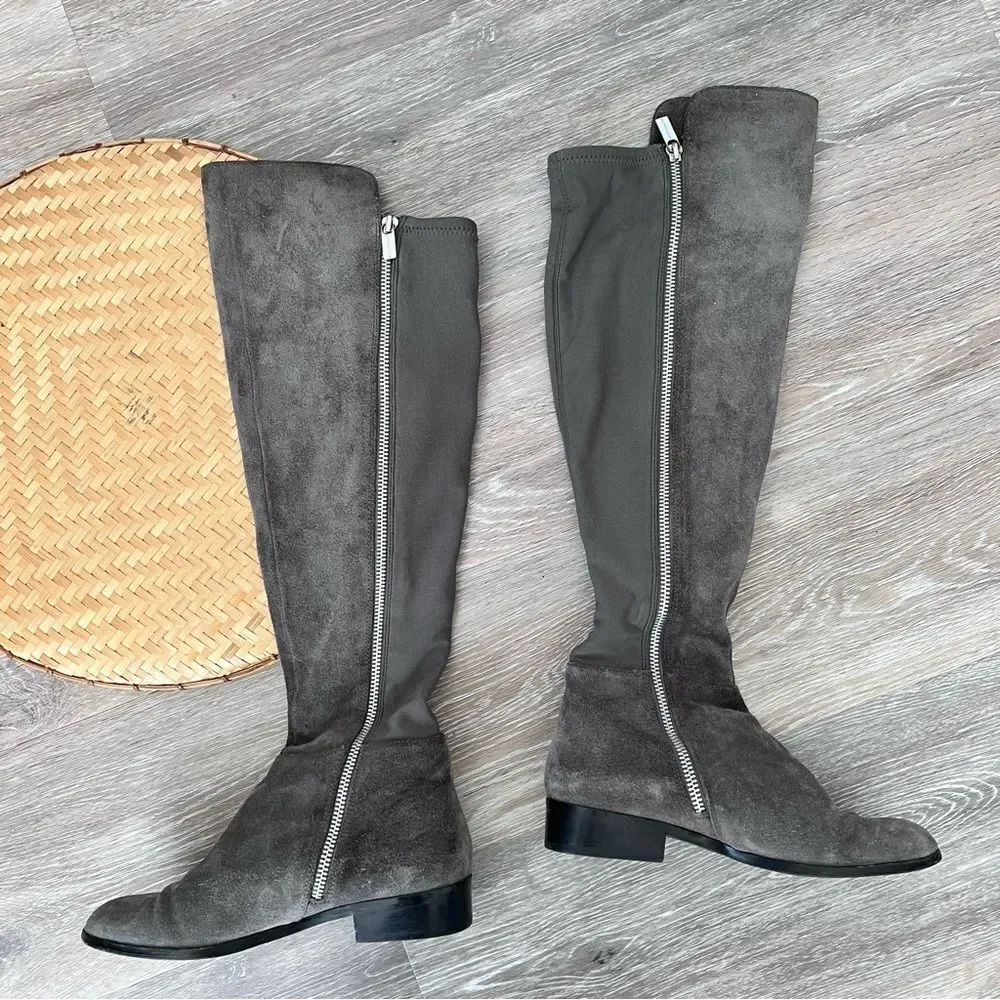 Michael kors gray‎ leather suede over the knee boots